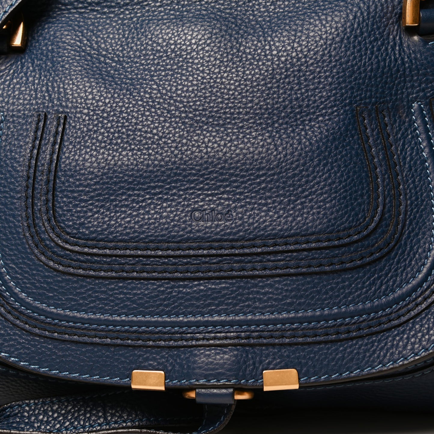Calfskin Medium Marcie Satchel Royal Navy