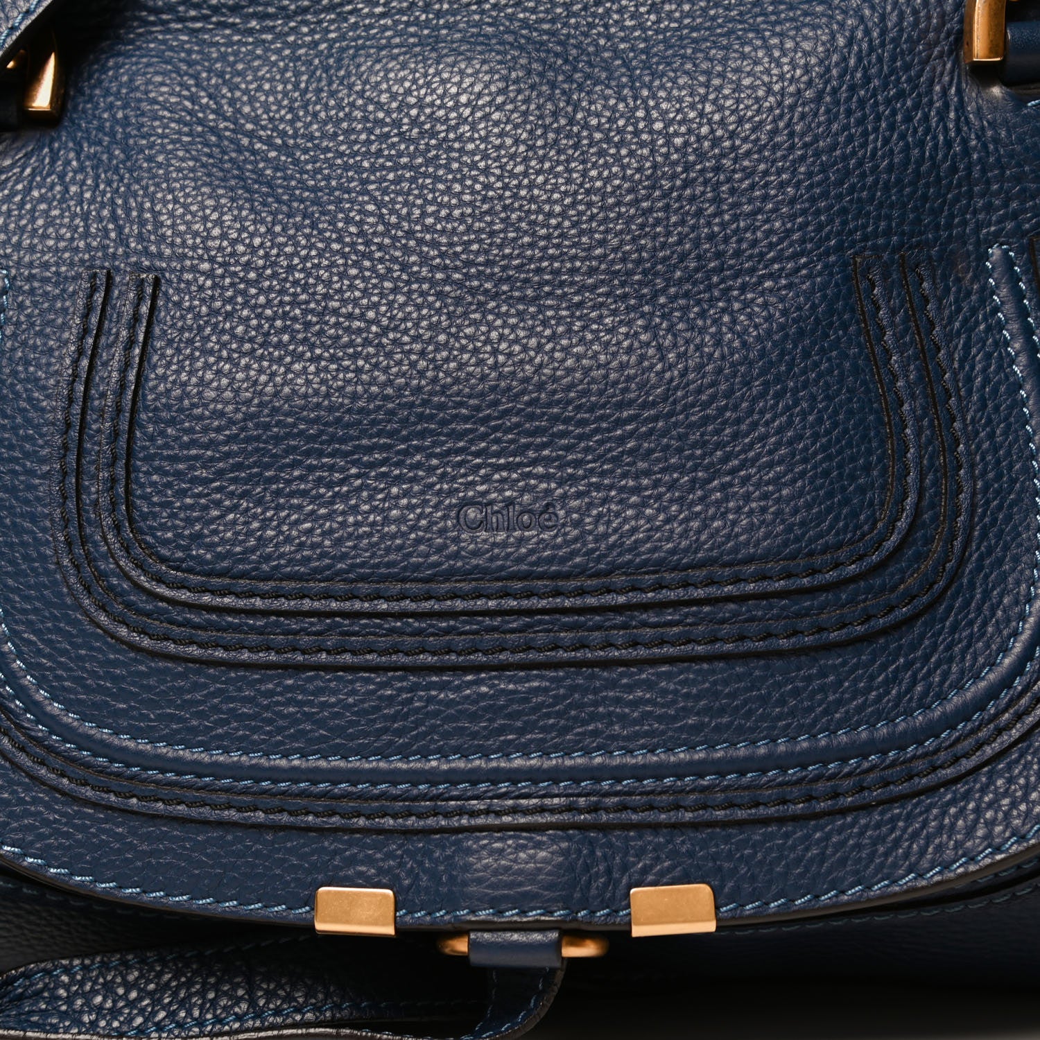 Chloe Calfskin Medium Marcie Satchel Royal Navy 9 of 13