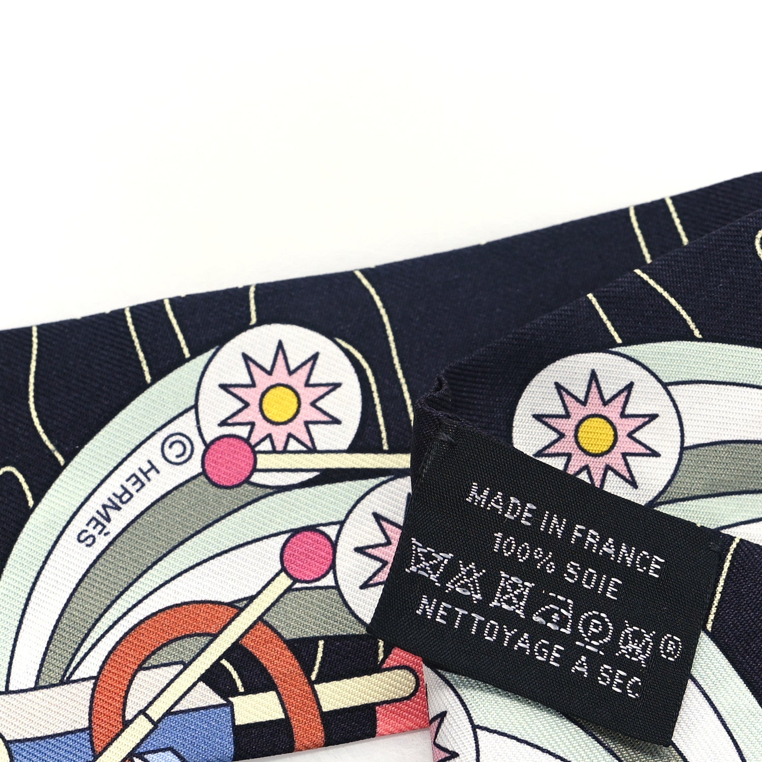 Hermes Silk Odyssey Twilly Black Bleu Ciel Rose 3 of 3