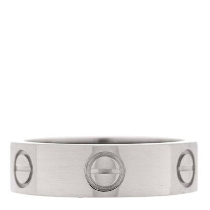 Cartier 18K White Gold 5.5mm LOVE Ring 53 6.5 1 of 4