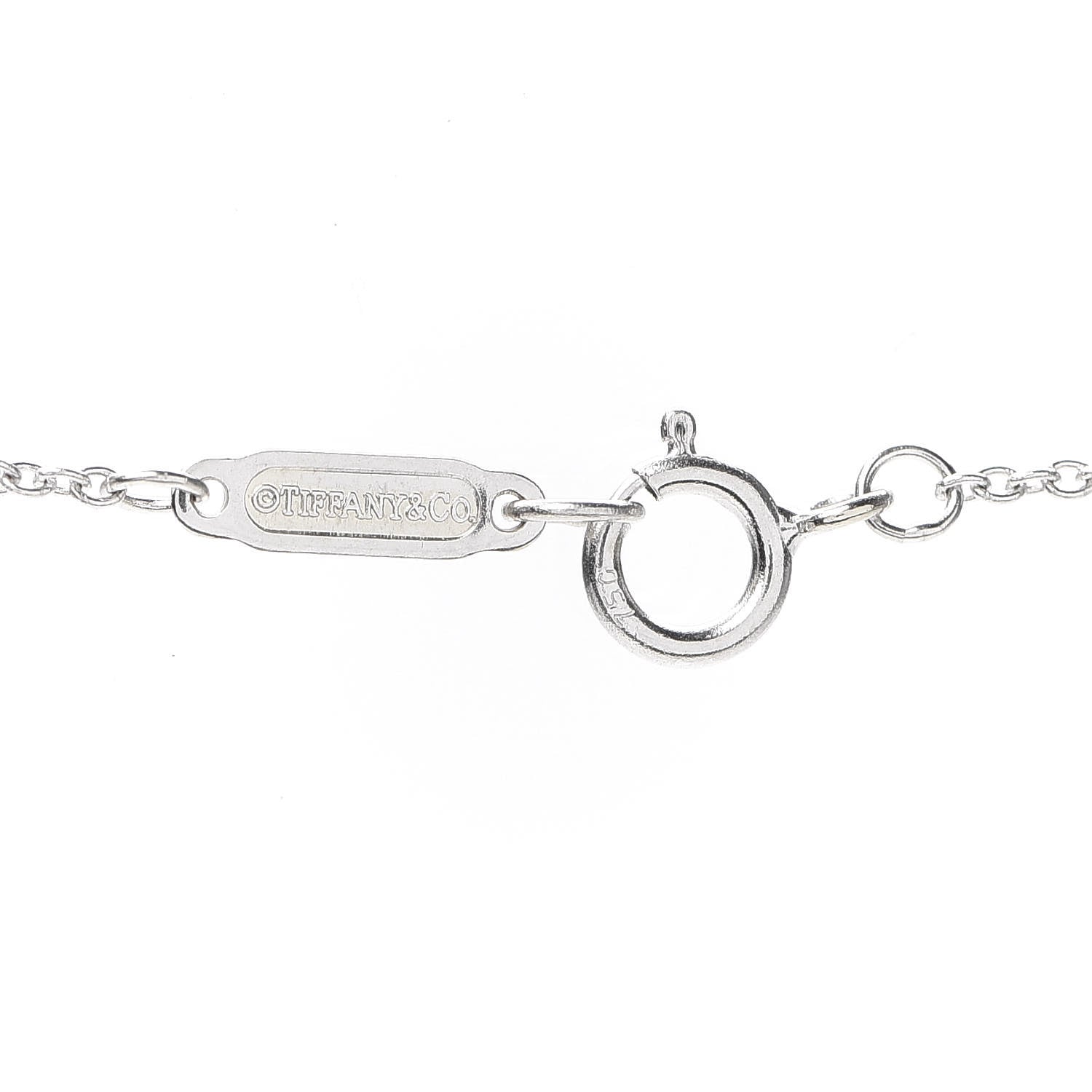 Tiffany 18K White Gold Diamond Mini Metro Horseshoe Pendant Necklace 4 of 5