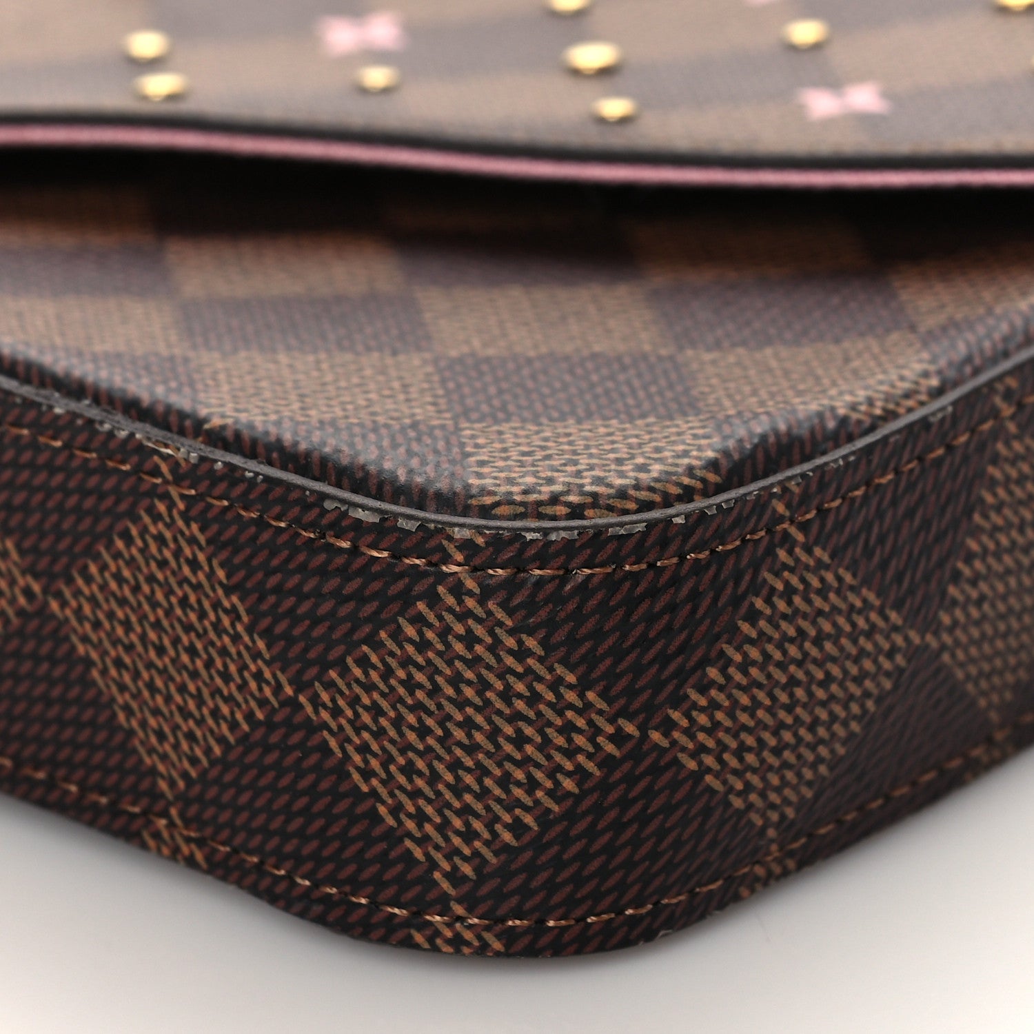 Louis Vuitton Damier Ebene Studded Pochette Felicie Chain Wallet 9 of 9