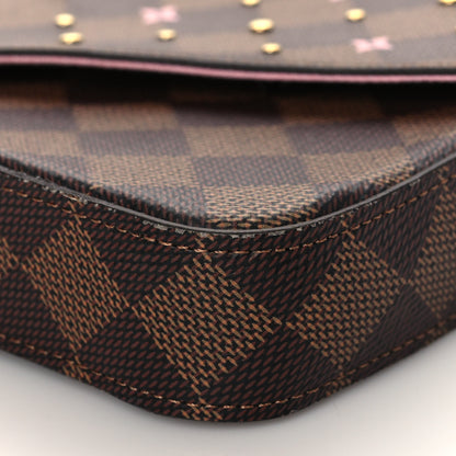 Louis Vuitton Damier Ebene Studded Pochette Felicie Chain Wallet 9 of 9