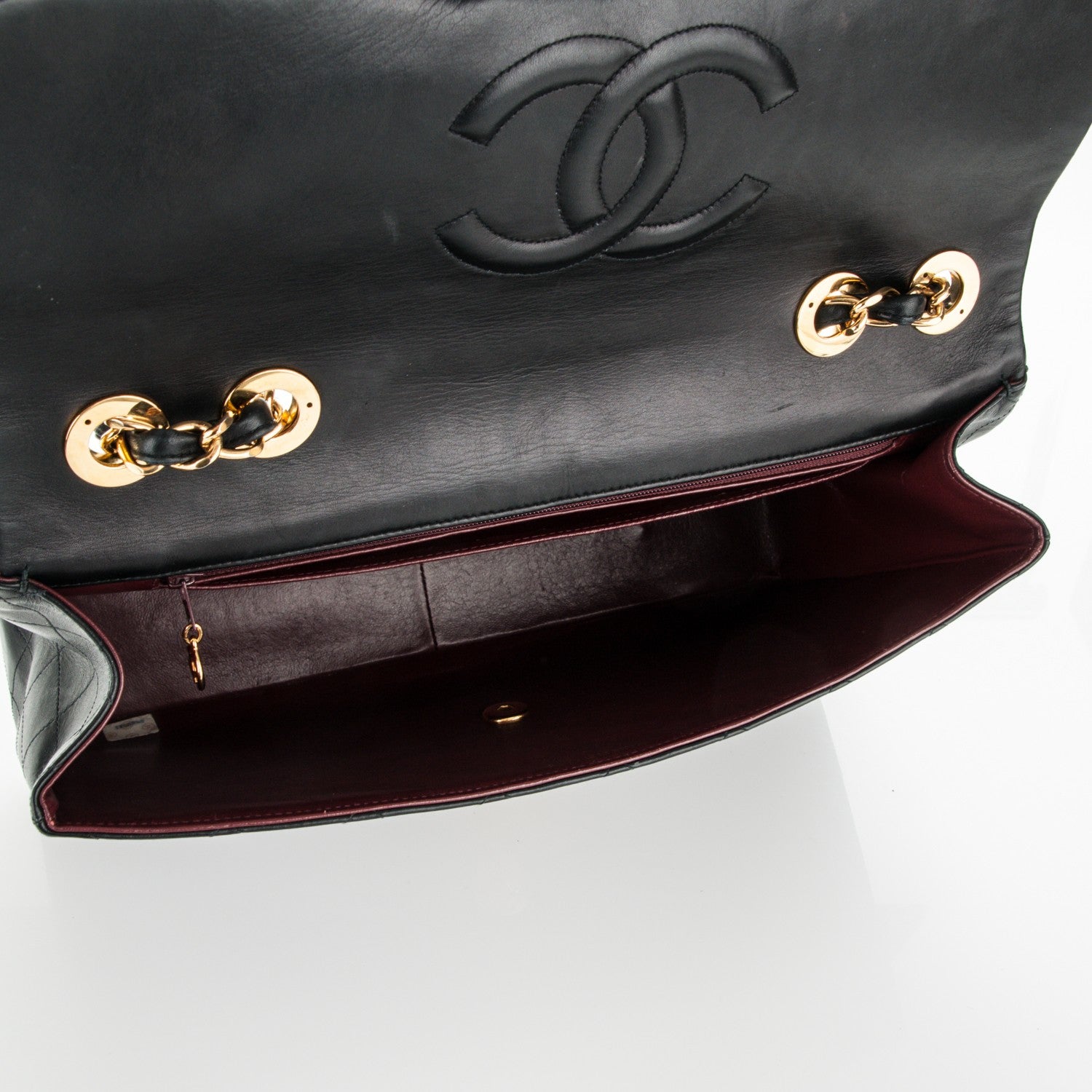 Chanel Lambskin Quilted XL Jumbo Single Flap Black 5 of 7