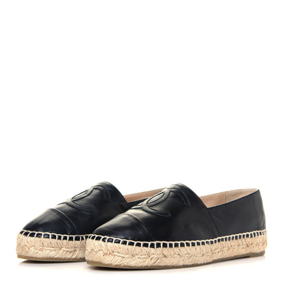 Chanel Lambskin CC Espadrilles 35 Black 3 of 8