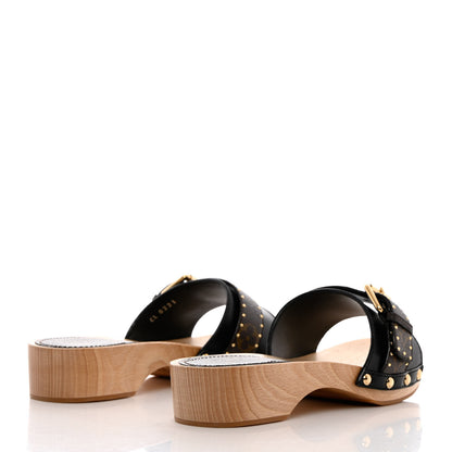 Louis Vuitton Calfskin Monogram Cottage Mules 37 Black 4 of 9