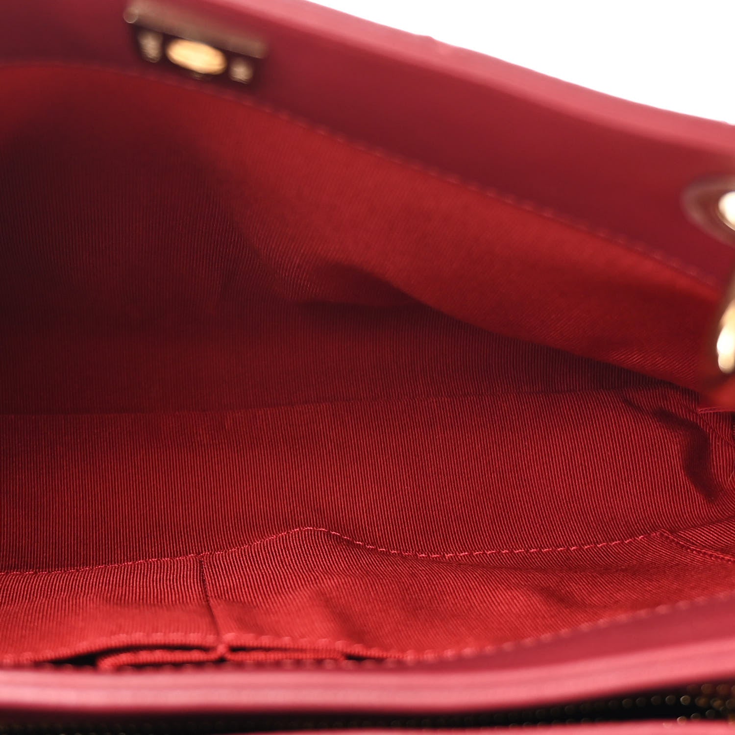 Chanel Calfskin Stitched Small Chevron Chic Shopping Bag Red 5 of 12