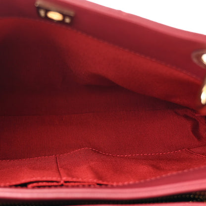 Chanel Calfskin Stitched Small Chevron Chic Shopping Bag Red 5 of 12