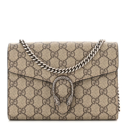 Gucci GG Supreme Monogram Mini Dionysus Chain Wallet Beige Taupe 1 of 11