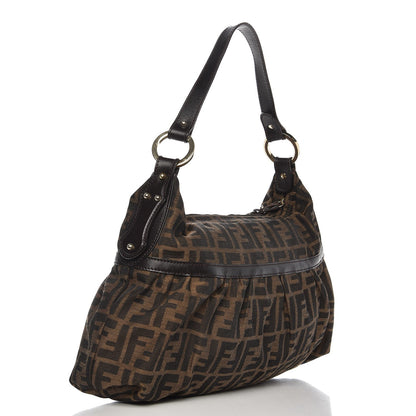 Fendi Zucca Cuoio Lucido Chef Hobo Tobacco Moro 3 of 10