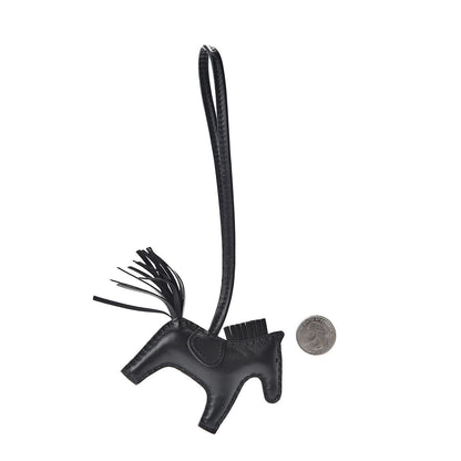 Hermes Milo Lambskin Grigri Rodeo Horse Bag Charm PM So Black 2 of 4