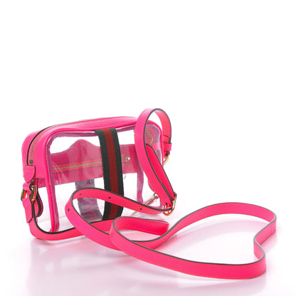 Gucci Vinyl Web Mini Ophidia Transparent Shoulder Bag Fluorescent Fuchsia 3 of 11