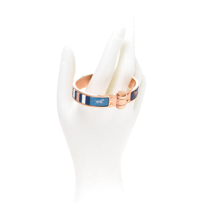 Hermes Enamel Printed Narrow Charniere Couvertures Nouvelles Hinged Bracelet S 2 of 6