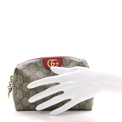 Gucci Soft GG Supreme Monogram Calfskin Medium Ophidia Cosmetic Case Beige Ebony Hibiscus Red 2 of 8
