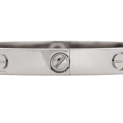 Cartier 18K White Gold LOVE Bracelet 17 5 of 9