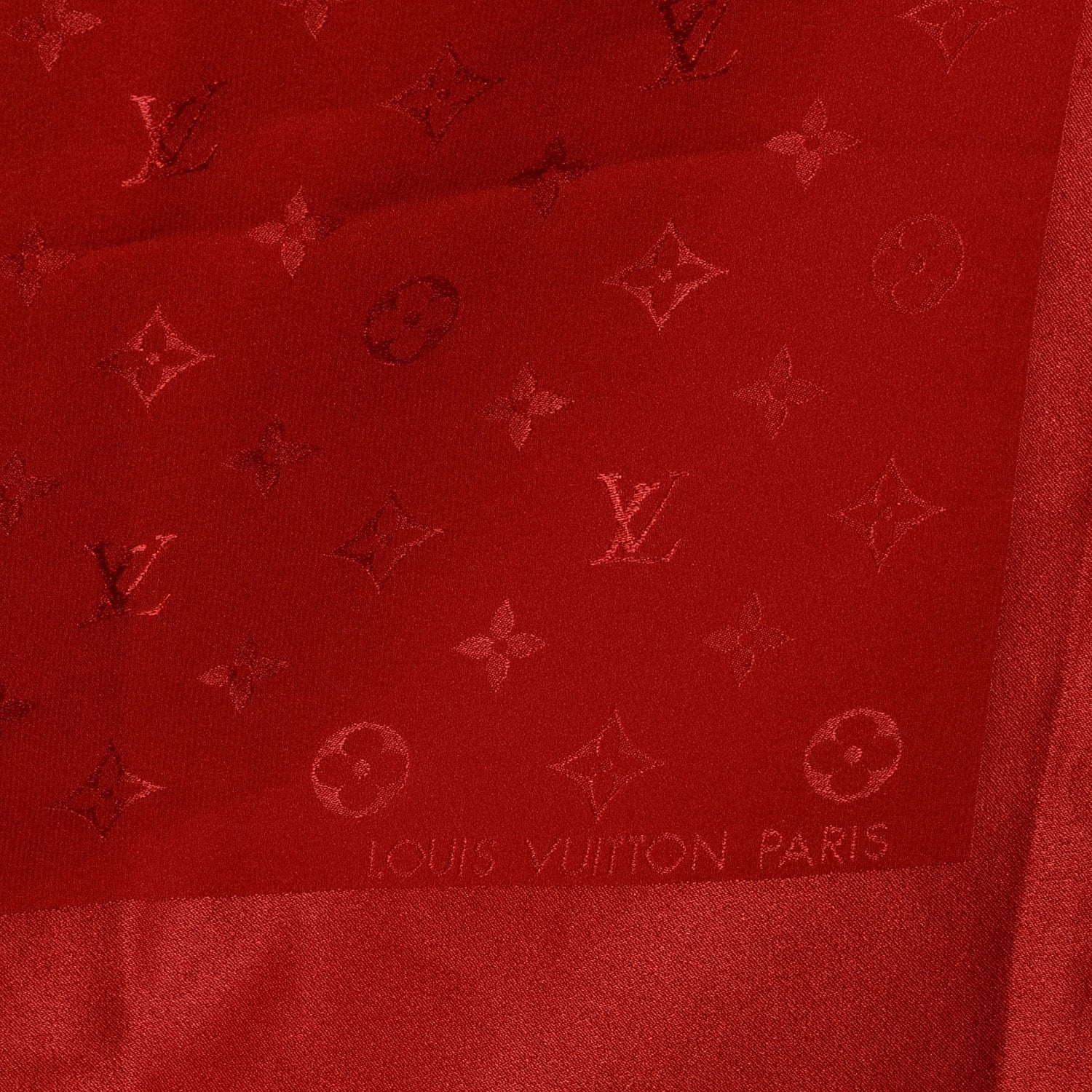 Louis Vuitton Silk Monogram Monaco Scarf Red 5 of 7