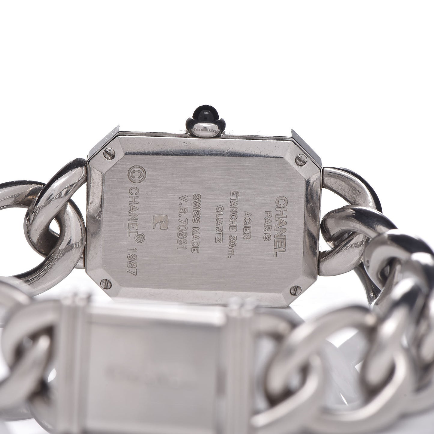 Stainless Steel 20mm Chain Premiere Quartz Watch Black L