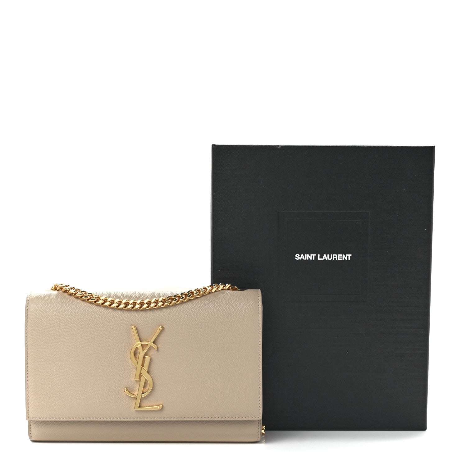 Saint Laurent Grain De Poudre Small Monogram Kate Satchel Nude Powder 13 of 13