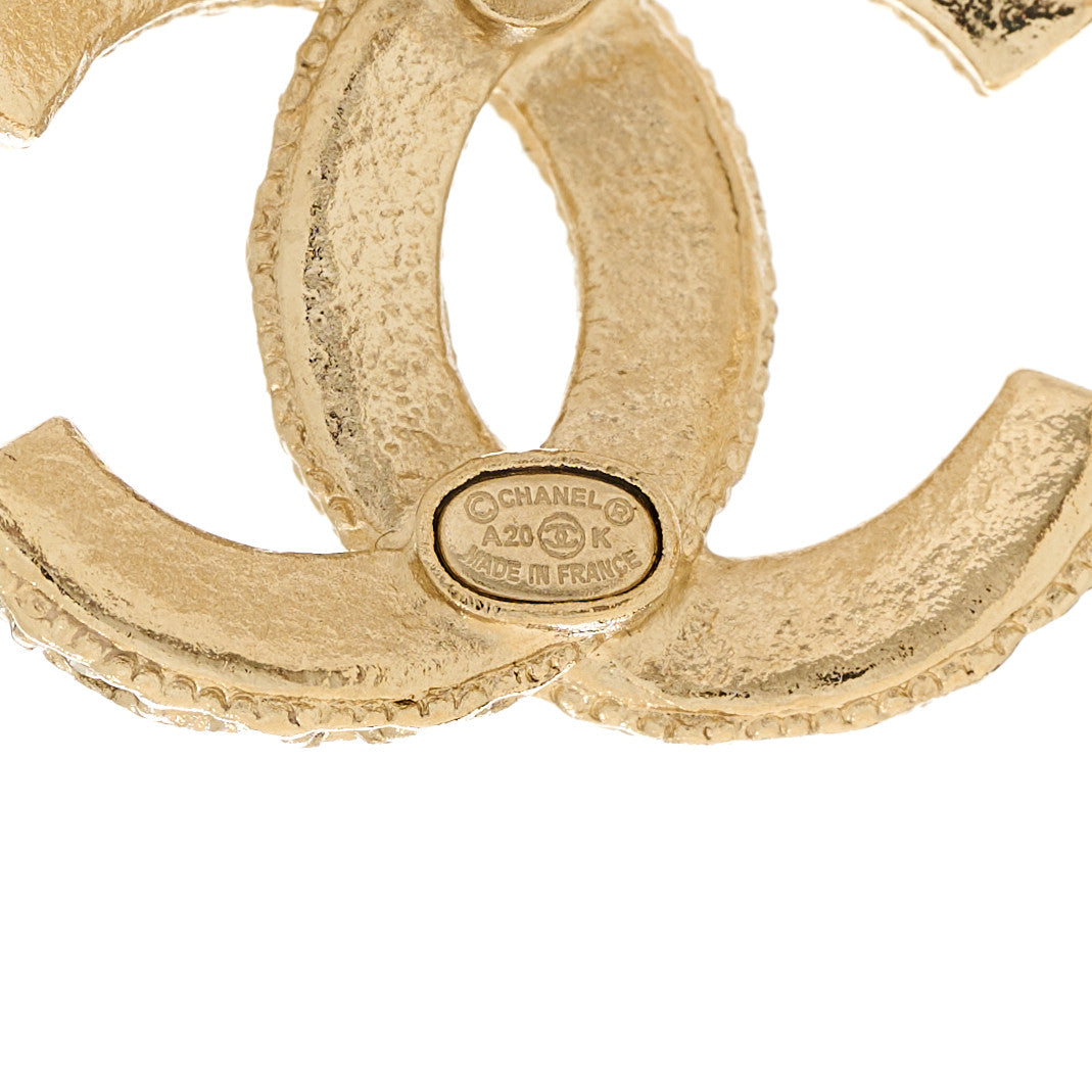 Crystal CC Earrings Light Gold