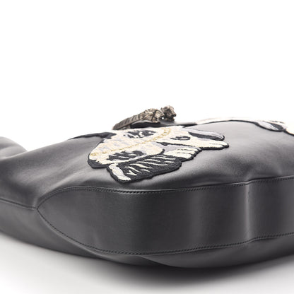 Gucci Calfskin Dog Embroidered Large Dionysus Hobo Black 9 of 10
