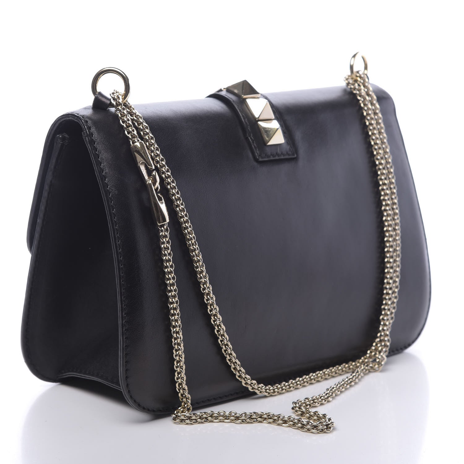 Valentino Garavani Vitello Medium Glam Lock Rockstud Flap Black 2 of 12