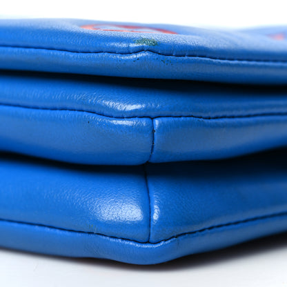 Louis Vuitton Lambskin Embossed Monogram Vuittamins Pochette Coussin Blue Red 10 of 13