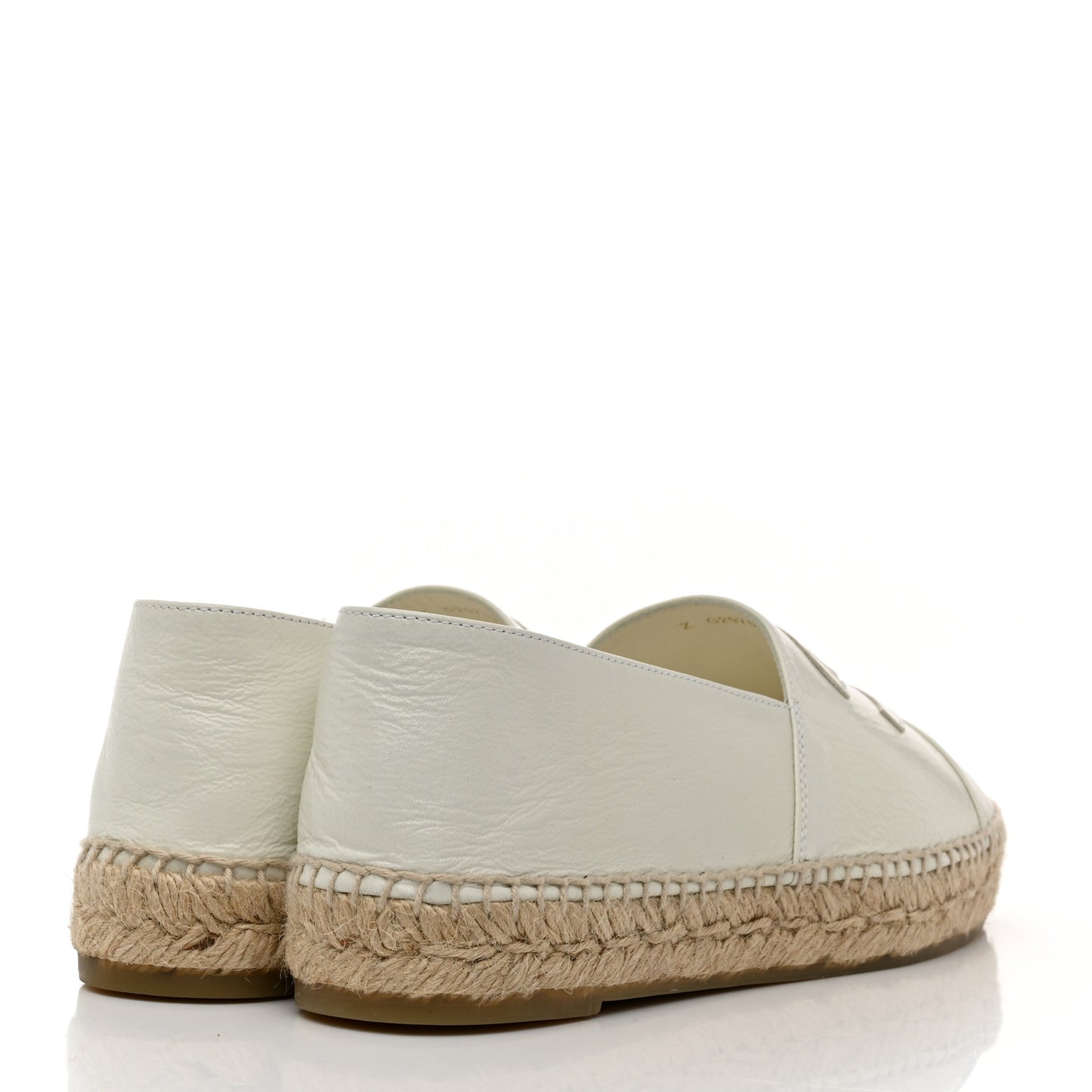 Distressed Patent CC Espadrilles 40 White
