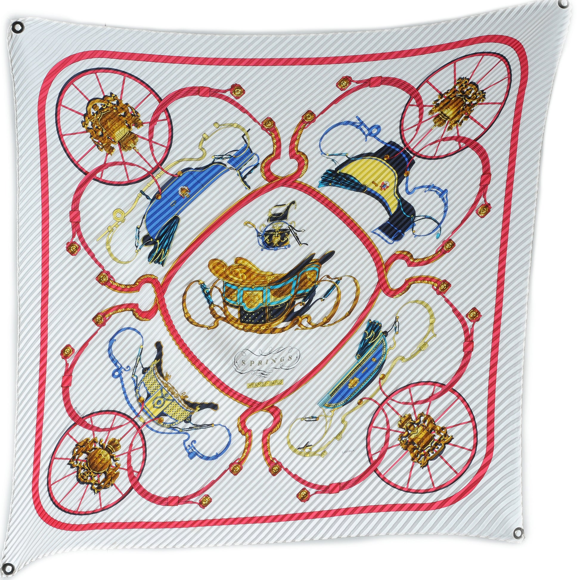 Hermes Silk Plisse Springs Scarf 90 2 of 6
