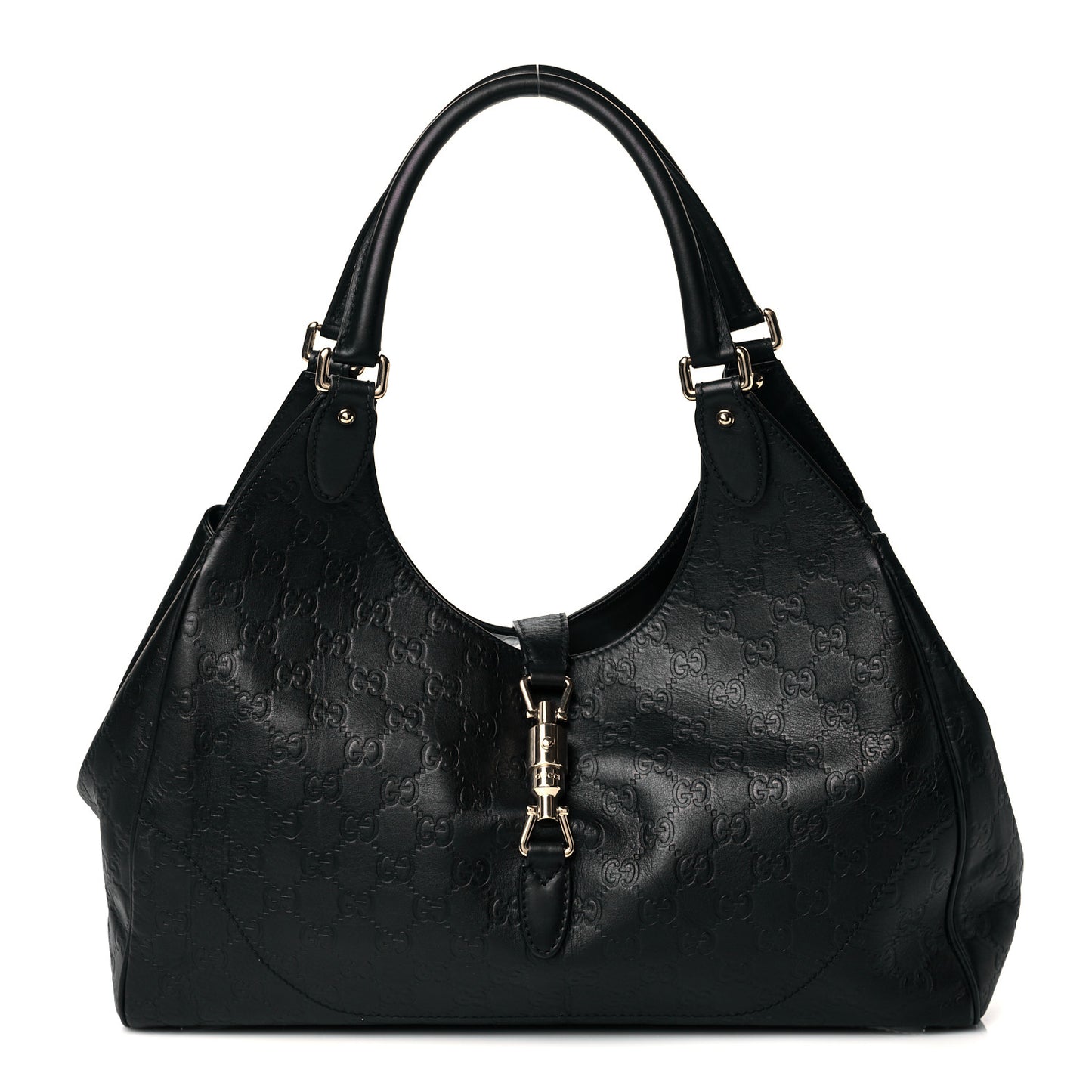 Guccissima Medium Jackie O Hobo Black