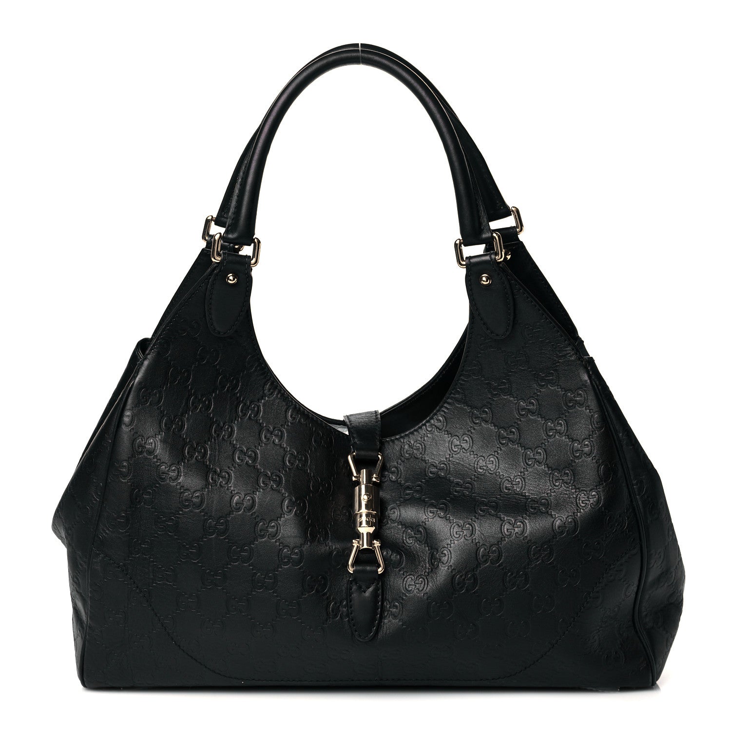 Gucci Guccissima Medium Jackie O Hobo Black 1 of 9