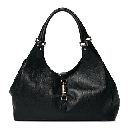 Gucci Guccissima Medium Jackie O Hobo Black 1 of 9