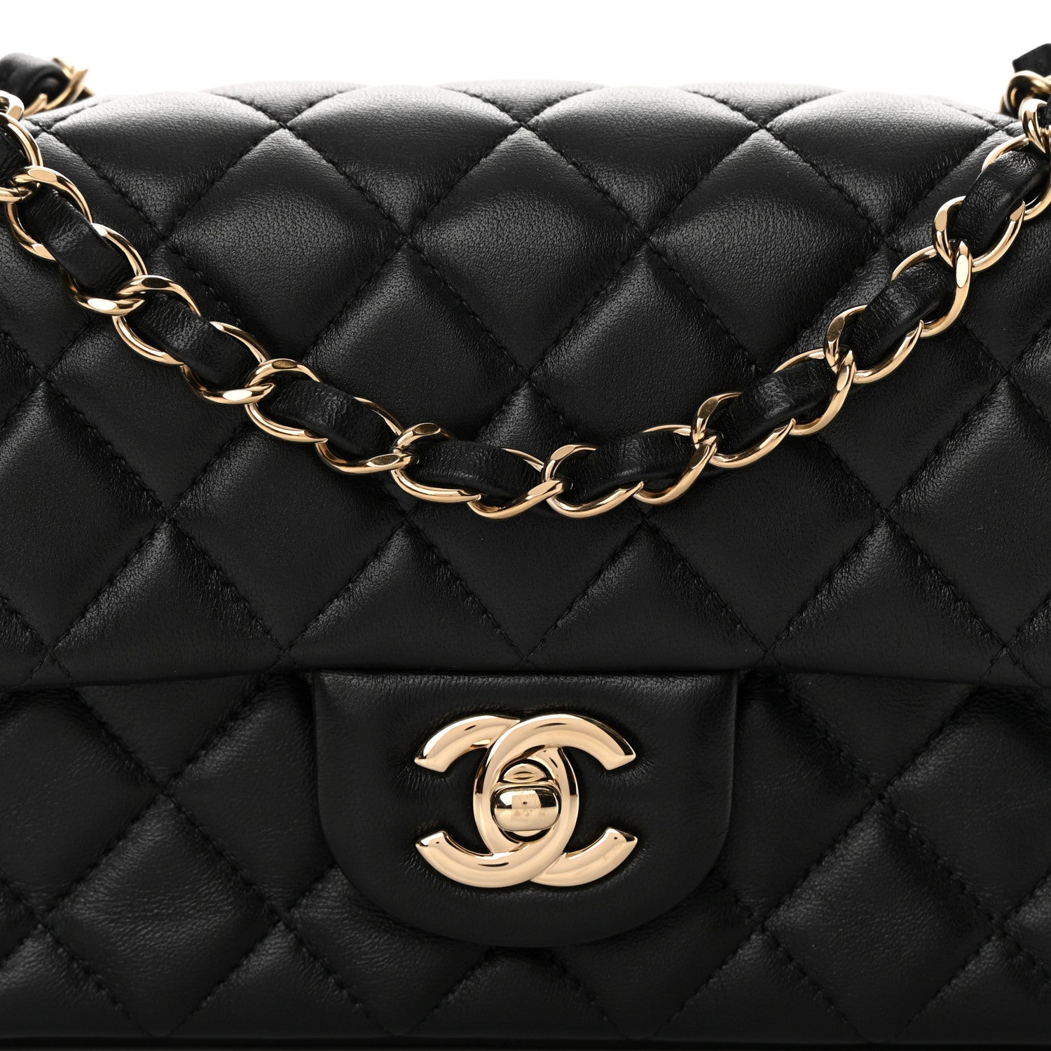 Chanel Lambskin Quilted Mini Rectangular Flap Black 8 of 13