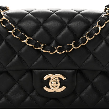 Chanel Lambskin Quilted Mini Rectangular Flap Black 8 of 13