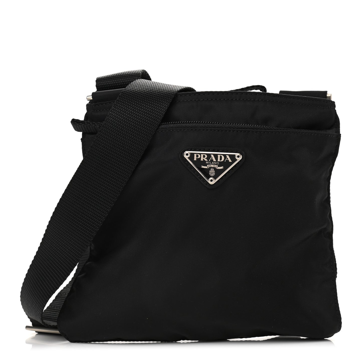 Nylon Vela Flat Messenger Bag Black