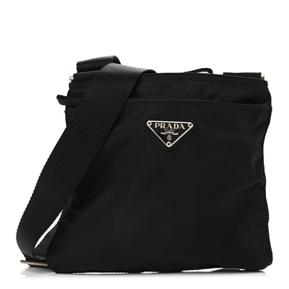 Prada Nylon Vela Flat Messenger Bag Black 2 of 23