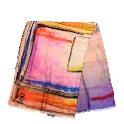 Chanel Cashmere Silk CC Fringe Scarf Multicolor 2 of 3