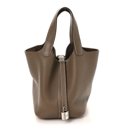 Hermes Taurillon Clemence Picotin Lock 18 PM Etoupe 1 of 14