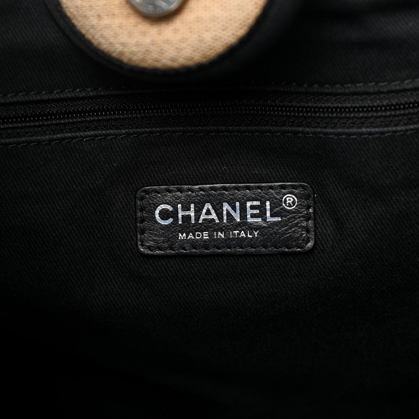 Canvas Medium Deauville Tote Beige Black