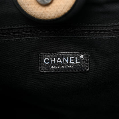 Chanel Canvas Medium Deauville Tote Beige Black 5 of 9