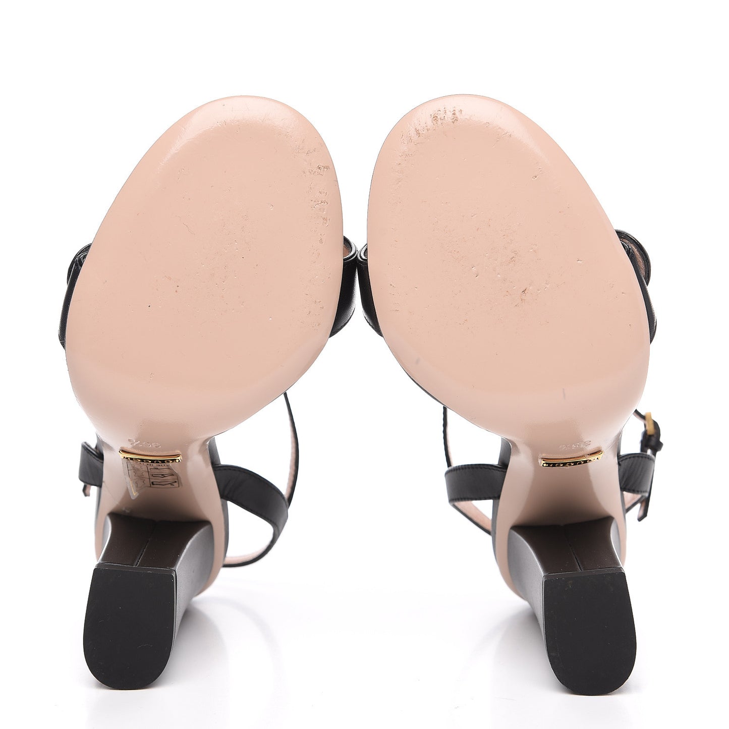 Lifford Calfskin GG Marmont Ankle Wrap 105mm Sandals 36.5 Black