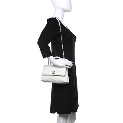 Chanel Caviar Quilted Mini Coco Handle Flap White 2 of 9