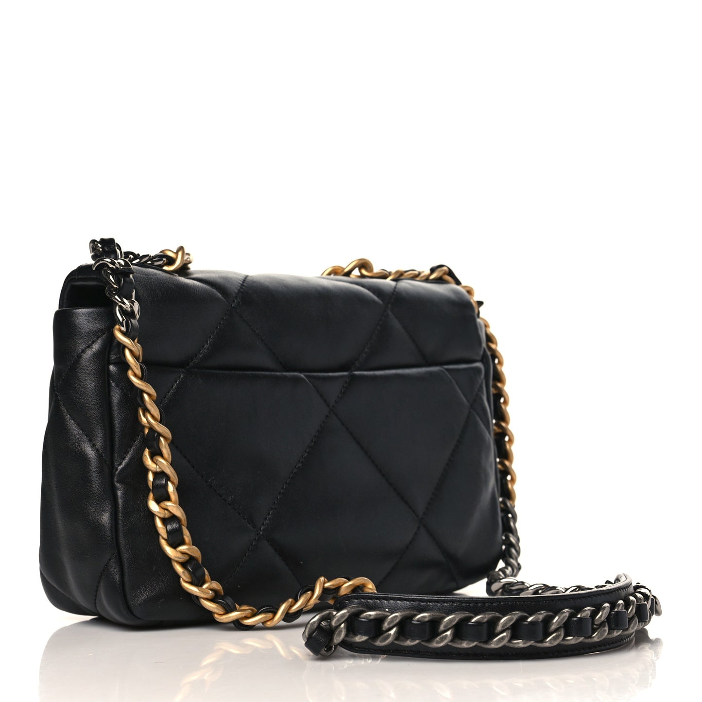 Lambskin Quilted Medium Chanel 19 Flap Black
