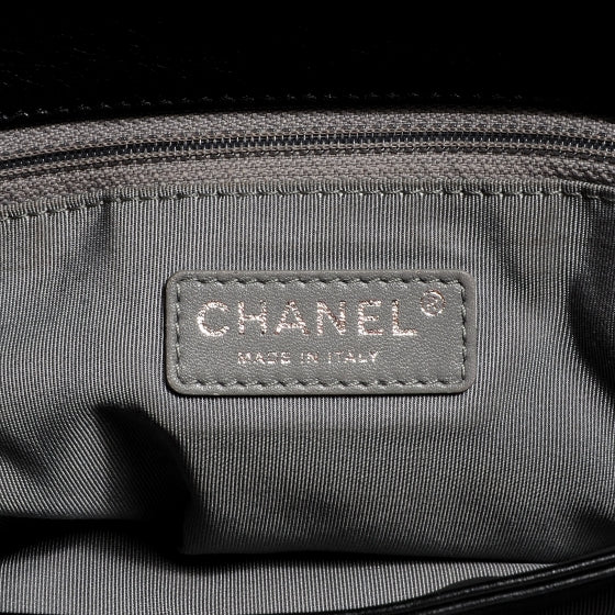 Calfskin Coco Pleats Flap Black