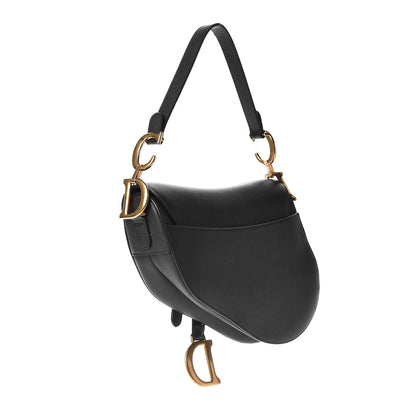 Christian Dior Grained Calfskin Saddle Bag Black 4 of 19