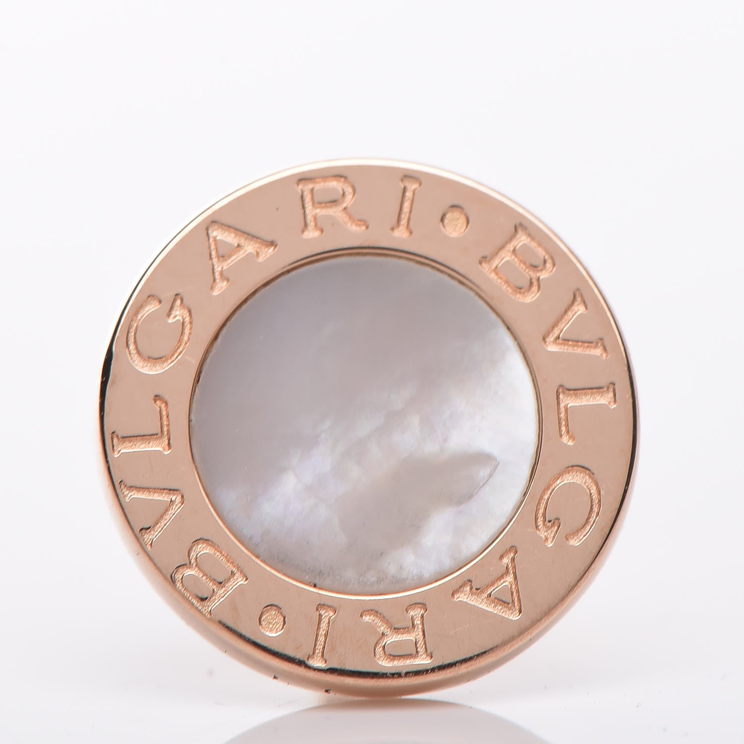 Bulgari 18K Rose Gold Mother of Pearl BVLGARI BVLGARI Stud Earrings 3 of 7