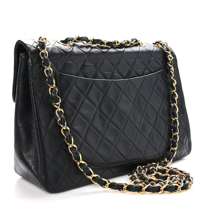 Chanel Lambskin Quilted XL Jumbo Single Flap Black 3 of 11