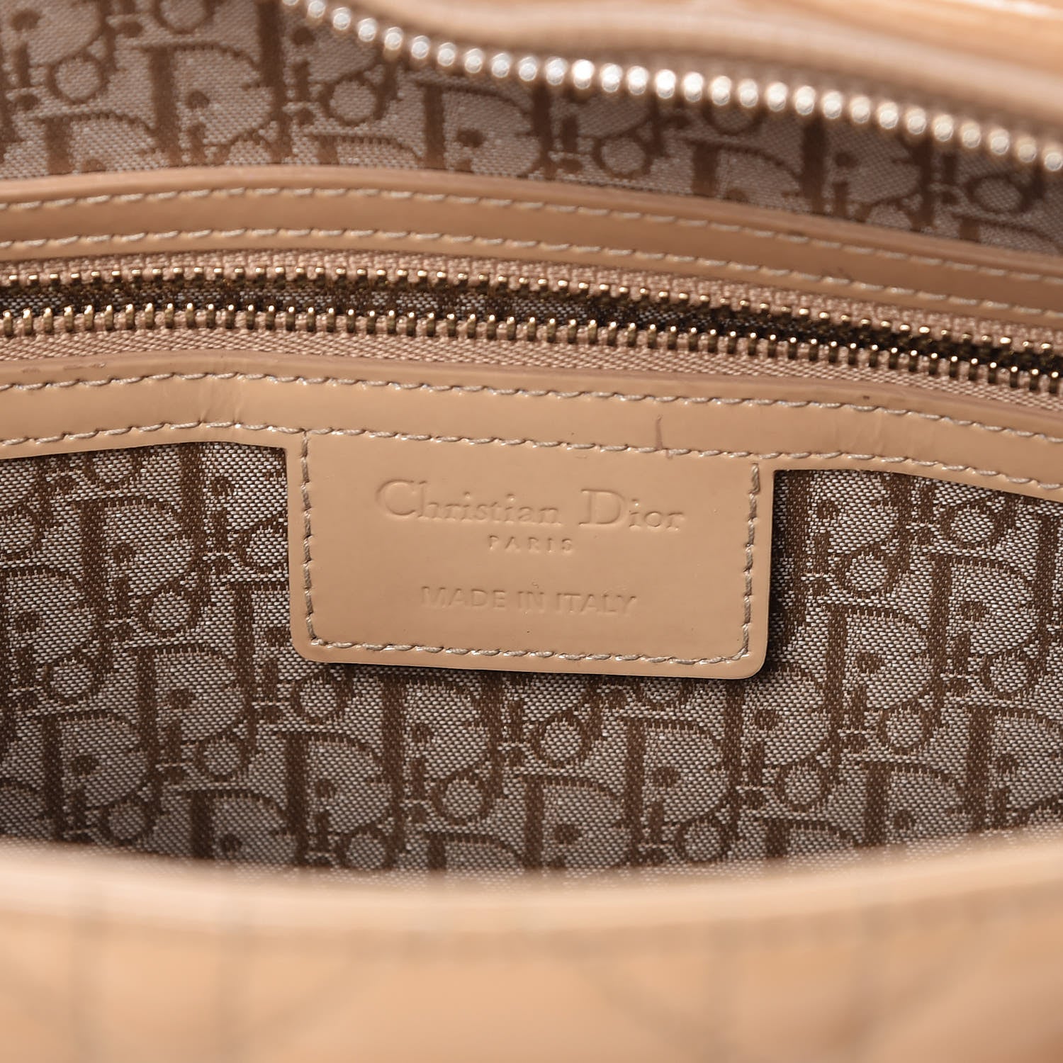 Christian Dior Patent Cannage Large Lady Dior Dark Beige 7 of 18
