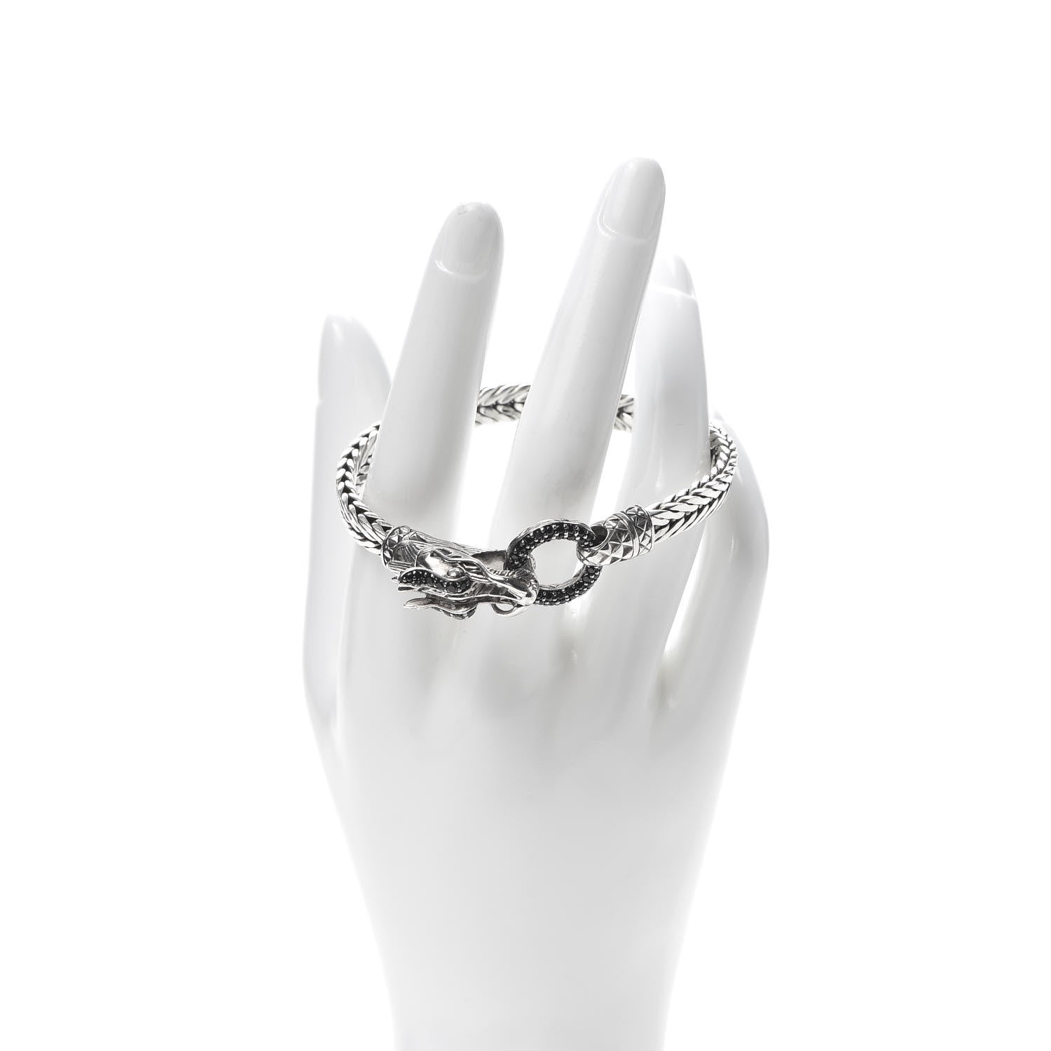 John Hardy Sterling Silver Black Sapphire Legends Naga Station Bracelet 2 of 5