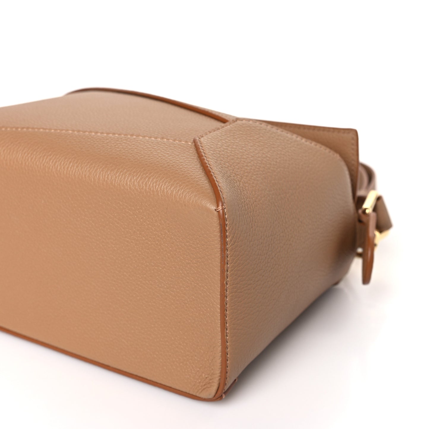 Grained Calfskin Small Puzzle Edge Bag Toffee