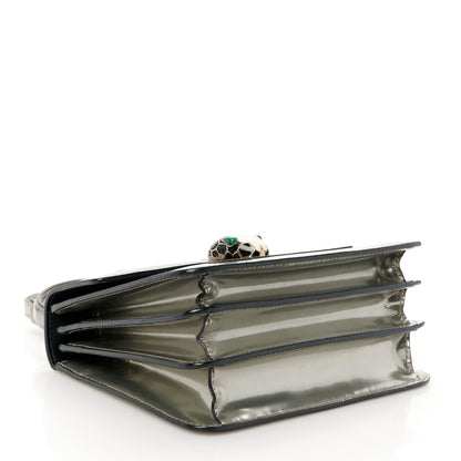 Bulgari Metallic Calfskin Serpenti Forever Top Handle Silver 4 of 10
